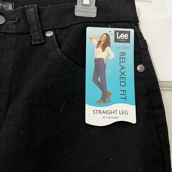 NEW w/TAGS Lee Women's Relaxed Fit Straight Leg Stretch Jeans - Black - Size 6S - Picture 3 of 5